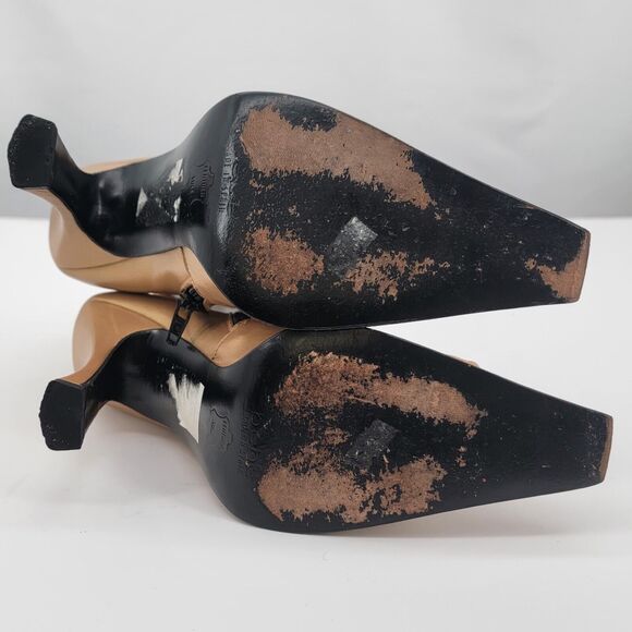 bebe Size 6.5 Slouchy Boots Gold Pointed Snip Toe High Heels Womens Mid Calf - Picture 7 of 10